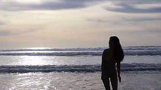 First time amateur brunette solo with dildo