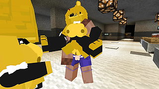 Minecraft Fapcraft: Fazclaire's Nightclub Edition Fucking Type 1 or Golden Bonfie, Golden Bonnie, in ass and face fucking