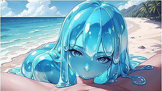 Sex With Slime Girl On The Beach