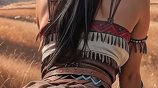 Native American Lakota Girl Is Ready to Ride 100 Miles for a Good Fuck in the Ai Adaptation for Columbus Day