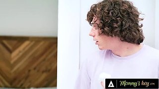 Mommy's Boy Caught: Rachael Cavalli Masturbating MILF Rides Big Dick Voyeur