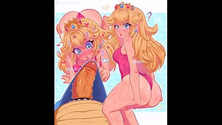 Blonde Bimbo Hentai: Princess Peach with Big Tits & Ass Compilation