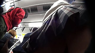 Street voyeur follows a hot babe with a lovely ass upskirt