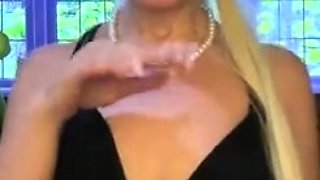 Cute blonde with big boobs solo