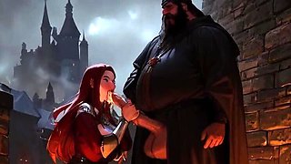 Spicy Toons Medieval Interracial Hentai: Big Tit Blonde MILF Conquered By BBC Warrior