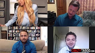 mom solo nail during video conference