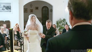 Newly wedded bride Olivia Sparkle gives head and gets fucked