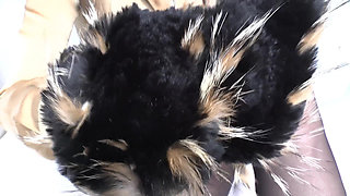 Ejaculation Training: Sniffing and Cumming on a Fur Scarf, Lady Victoria Valente