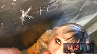 Emo Honey Drinks Jizz In Public