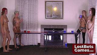 An Awesome Foursome for a Thrilling 2-on-2 Game of Strip Pong