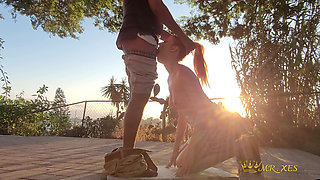 Inger Bunny Caught Having Sunset Sex and Giving BJ on Patio