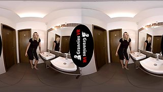 Masturbates In Restroom - Blonde Milf Solo Vr Scene
