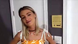 Blonde neighbor comes over for a quickie in lockdown