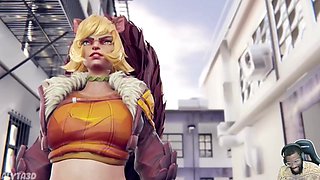 Thicc Ass Squirrel Girl Gets Her Ass Slapped, Tracer Gets Fucked By Big Dick Pharah, Bald Pussy Mai Fuck - 3d Animated