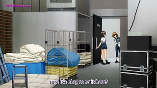 Tomboy rides hard on a messy mattress in the supply closet