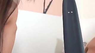 Brunette Makes the Tied Blonde Cum