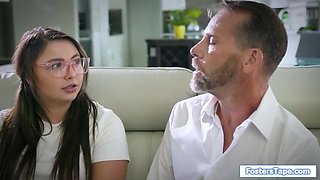 Stepdad Dominates Naughty Stepdaughter Christie Stevens with Hard Spanking