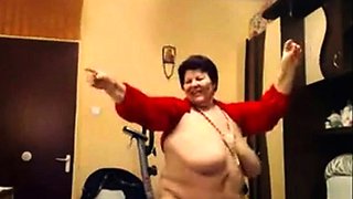 Big-Titted BBW Granny Dances on Webcam