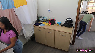 Huge natural breast at the laundry room part 2