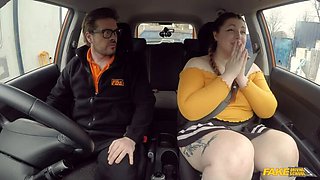 Cute BBW crashes the car for REAL