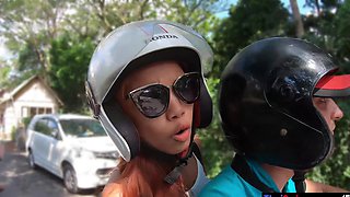 Monkey business with big ass Thai girlfriend who enjoys sex after