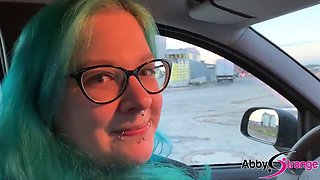 German Goth BBW Abby Strange Piss Fetish - Pee public!