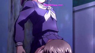 Public park anime slut drops panties for wet pussy play