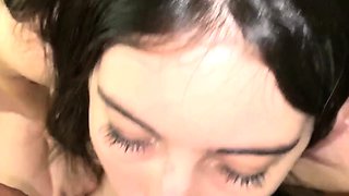 amateur girlfriend blowjob and awesome cumshot in her mouth