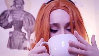 Red-Head Masturbation Show: Preview of Couch Play with Toys