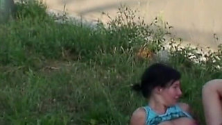 Nasty outdoor sex - old horny fucks teen silly girl Misha Dull (aka. Michaela Stankova) outdoors