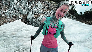 Mountainside Fuck Facial Cumshot in the Wild