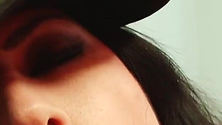 Sexy Brunette Babe Starts to Get Hot and Takes Her Clothes off