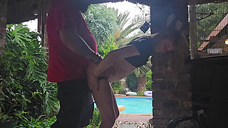 18 Year Old Girlfriend Fucked Outdoor During Thunderstorm