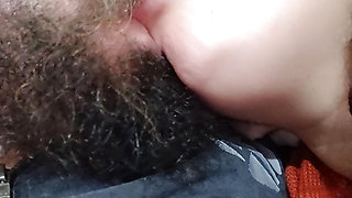 CLOSE UP naughty and horny kiss, with the horny slut with her tongue and wet mouth