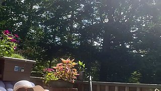 Nude curvy neighbor gardening and sunning from my OF