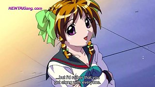 Horny anime lesbian teens skip class to lick pussy