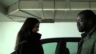 Public interracial sex in the parking garage with Lulu Gun