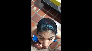 Hot Latina Alexachris20 Gives Super Blowjob and Takes Facial - Swallows Cum Like a Pro