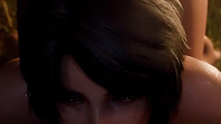 Thicc Ass Jote Deepthroating a Hard Cock Near a Camp Fire