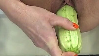 Mature Hairy Pussy Flows From Zucchini