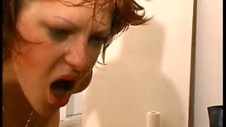 French redhead slut gets anal insertion in threesome