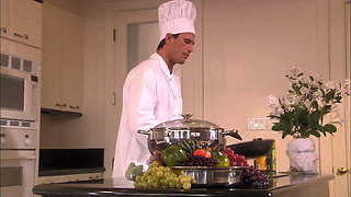 Hairy brunette with big tits gets slammed from behind