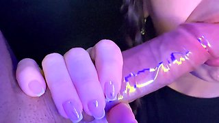 CLOSE UP - 4K MISCHIEVOUS LOVE GLOVE BLOW-JOB I bankrupt the rubber and I take all the spunk in my facehole