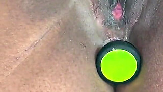 Stimulating My Clit with Magic Wand Vibrator Butt Plug in My Ass