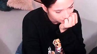 Busty curly brunette with big boobs fucks on couch