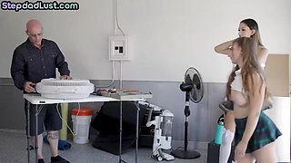 Bald DILF teacher fucking upskirt slutty students