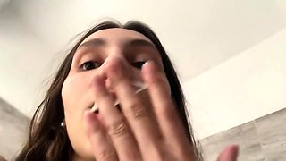 Eating Cream From My Pussy - A Hungry Solo Teen Webcam Show