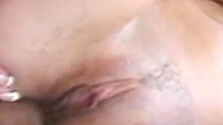 Beautiful Teen with Small Tits Ass Fucked and Cummed in Mouth by Two Monster Cocks