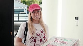 Delivery girl River Lynn changes her occupation to an erotic massager