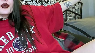 Kinky moist taco brunette anal toy play during masturbating